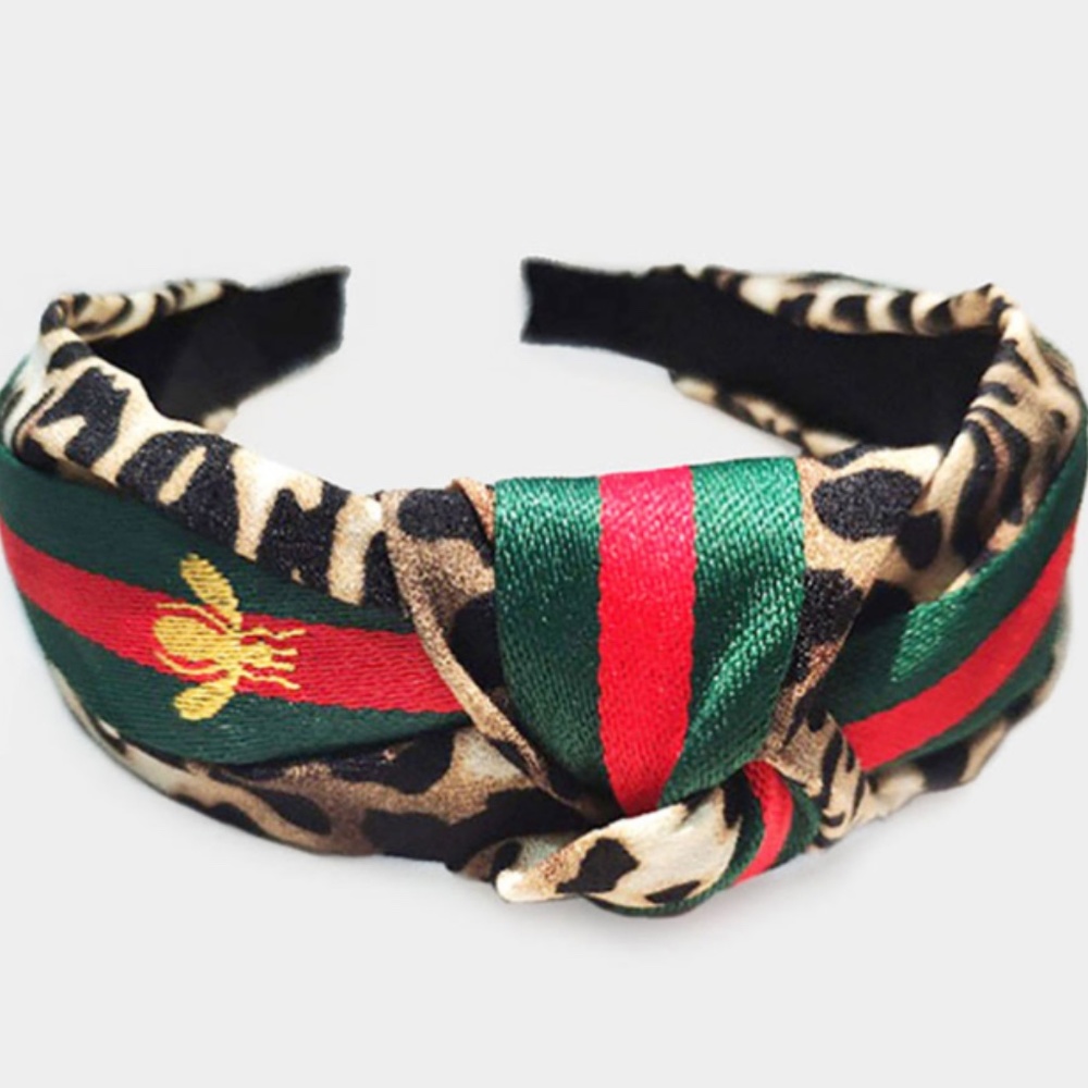 • Honey Bee Fabric Knot Color Block Headband